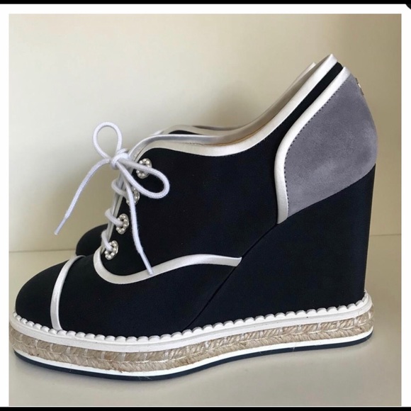 chanel wedge trainers